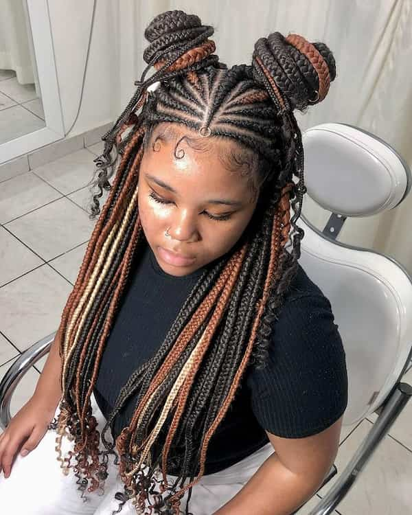 Multi-Colored Fulani Braids