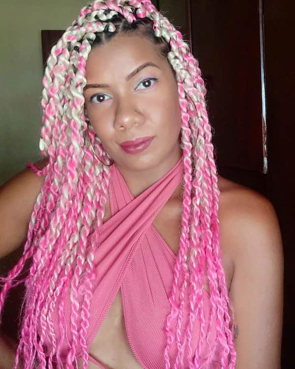 Pink and White Havana Twist