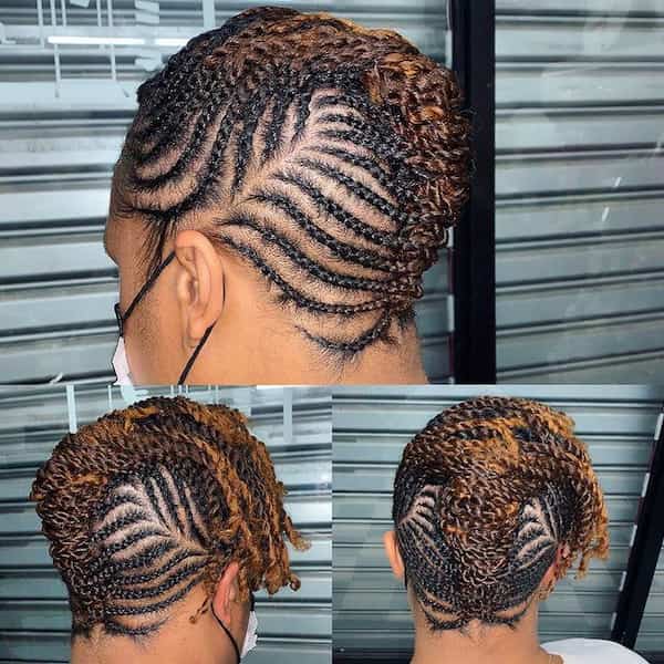 Twisted Cornrow with Mohawk