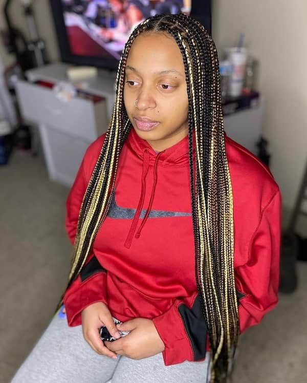 17 Pretty Mixed Blonde Knotless Braids for Ladies