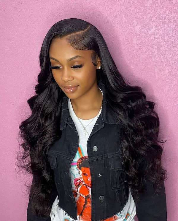 Sleek Quick Weaves with Curls