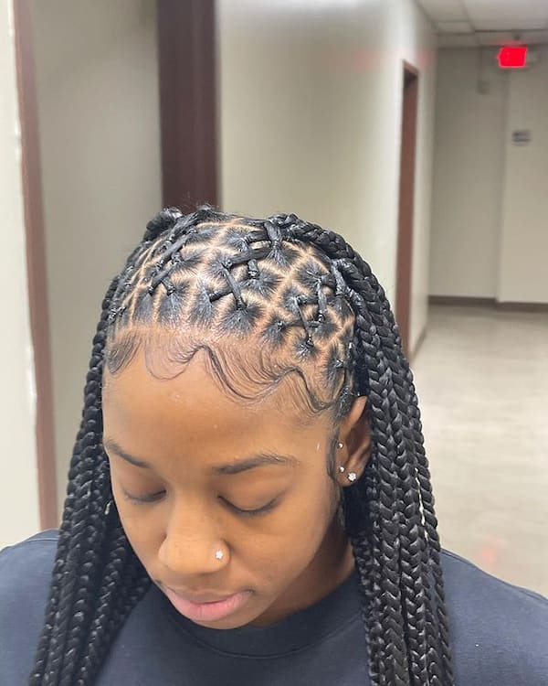 Criss Cross Knotless Braids with Baby Face