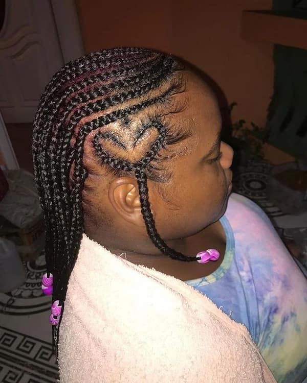 Heart Cornrow with Beads