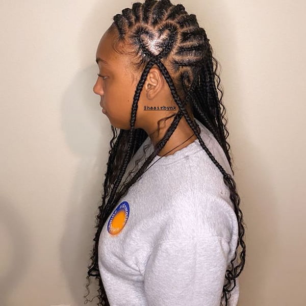 Knotless Lemonade Braids with Heart