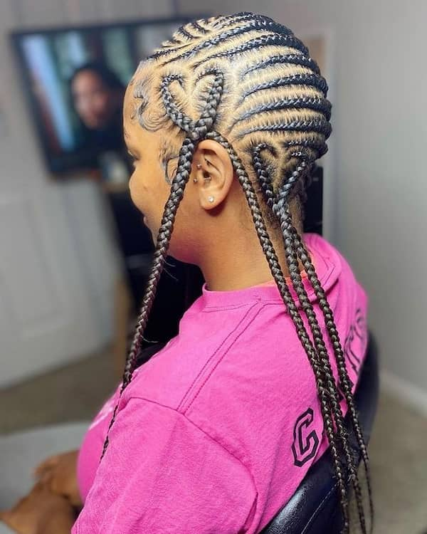 Lemonade Braids with Two Heart