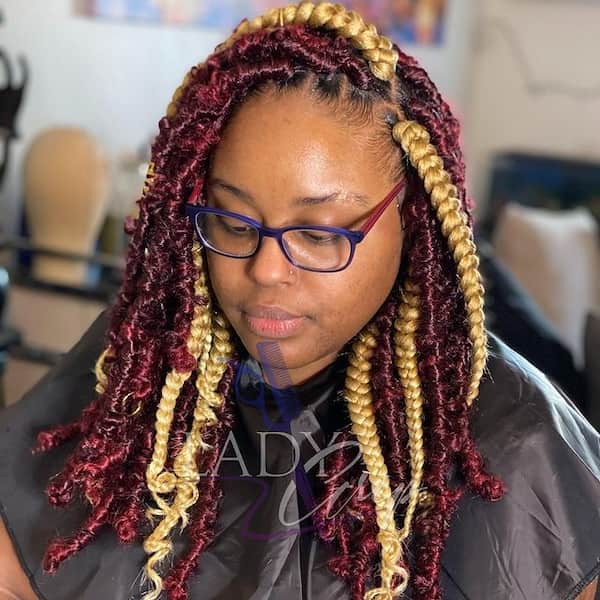 Mixed Colored Butterfly Box Braids