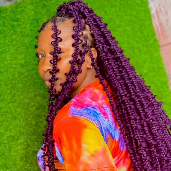 Purple Butterfly Medium Box Braids