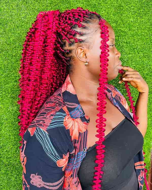 Red Butterfly Knotless Box Braids