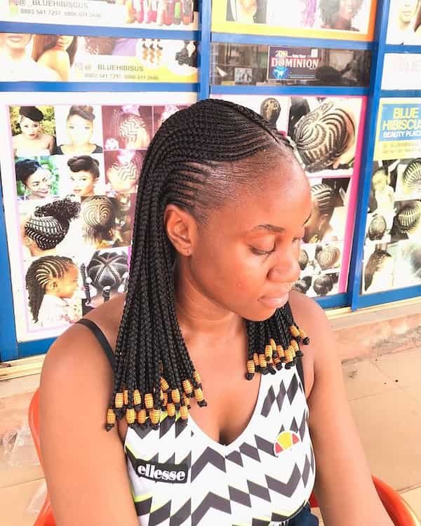 Small Cornrow with Beads