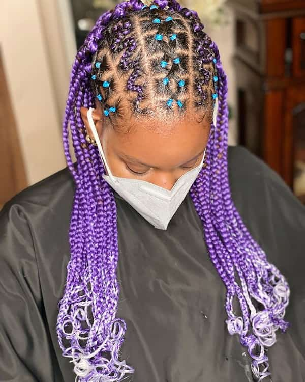 30 Beautiful CrissCross Box Braids Hairstyles With Rubber Bands  Coils  and Glory