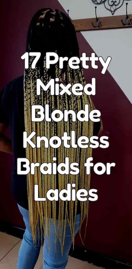 pretty mixed blonde knotless braids for ladies