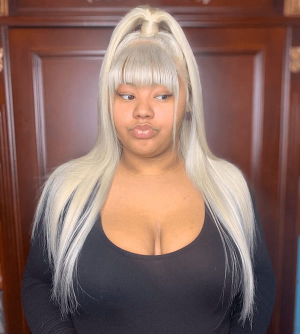Blonde Quick Weave with Bangs