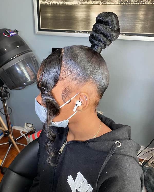 High Ponytail with Curly Frontal
