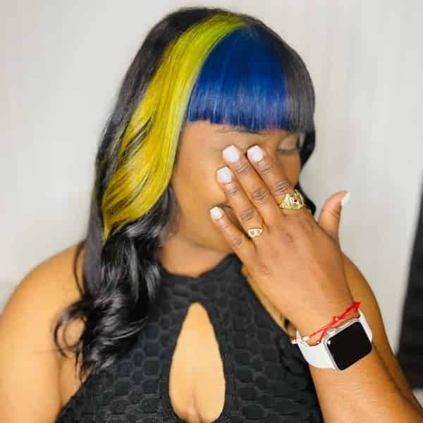 Colored Bangs for Black Girl