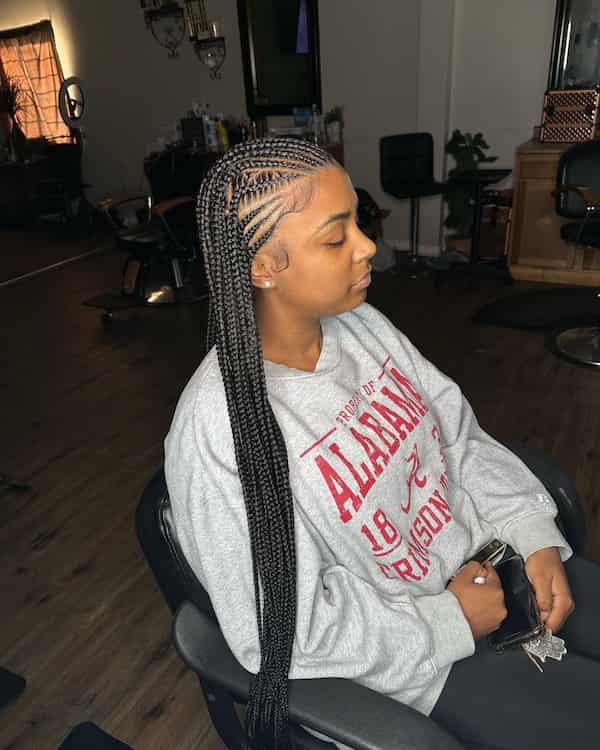 Long Fulani Braids with Extensions