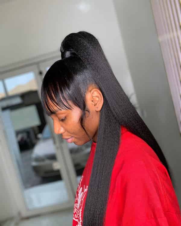 Ponytail with Piecey Bangs