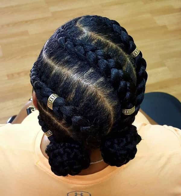 Protective Dutch Braids with Pins