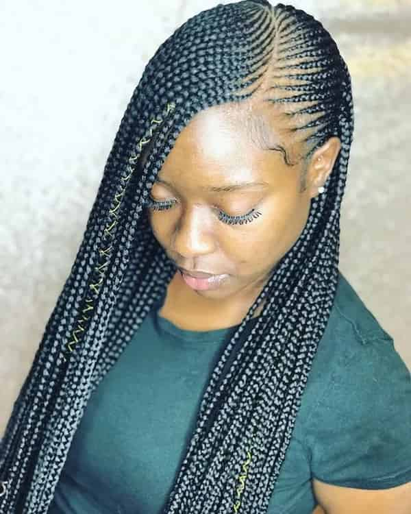 Side Part Tribal Braids 