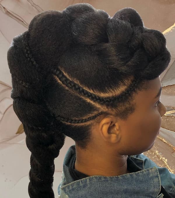 Braided Mohawk Hairstyle with Weave