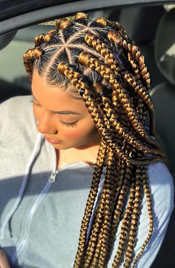 Caramel Blonde Triangle Braids