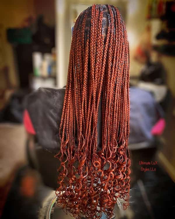 Copper Colored Large Knotless Braids