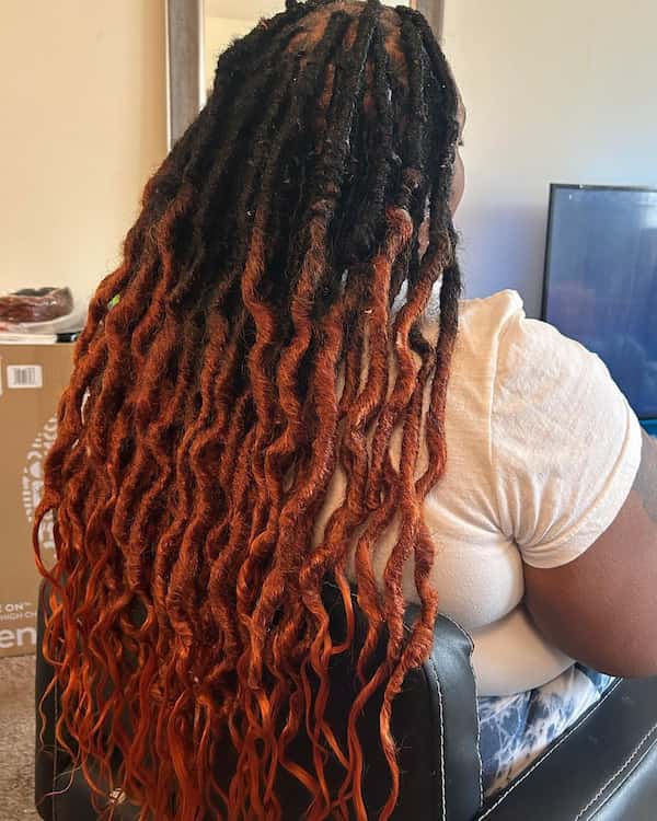 Faux Loc Extensions with Copper Ends