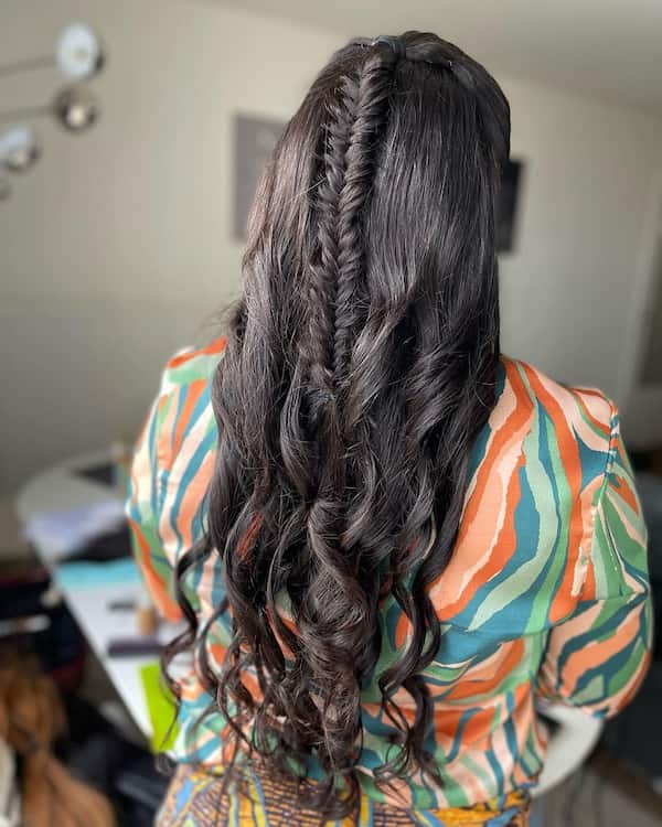 Fish Tail Braids with Curls