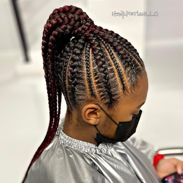 Fishbone Cornrow Updo Hairstyles - Jamaican Hairstyles Blog