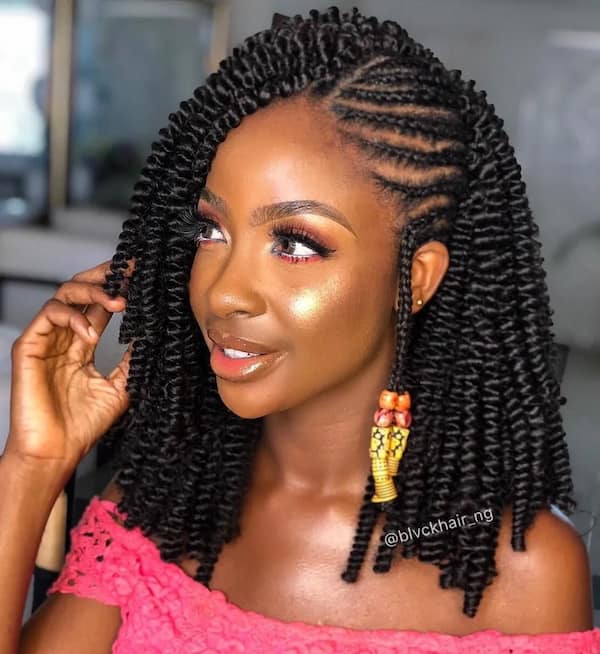 Ghana Braids with Crochet Curls