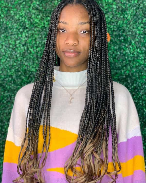 Knotless Box Braids with Curly Ends