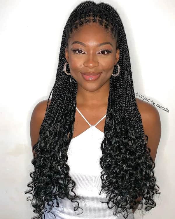 Knotless Box Braids with Curly Ends