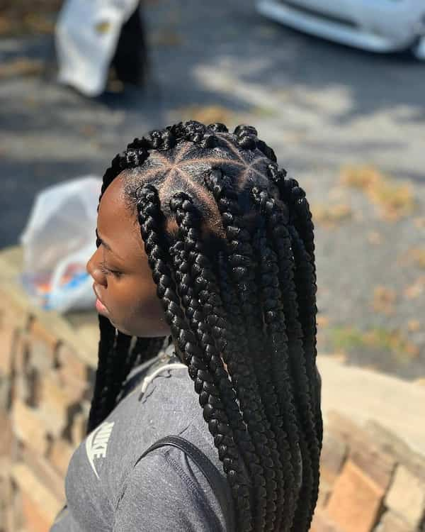 Medium Triangle Box Braids