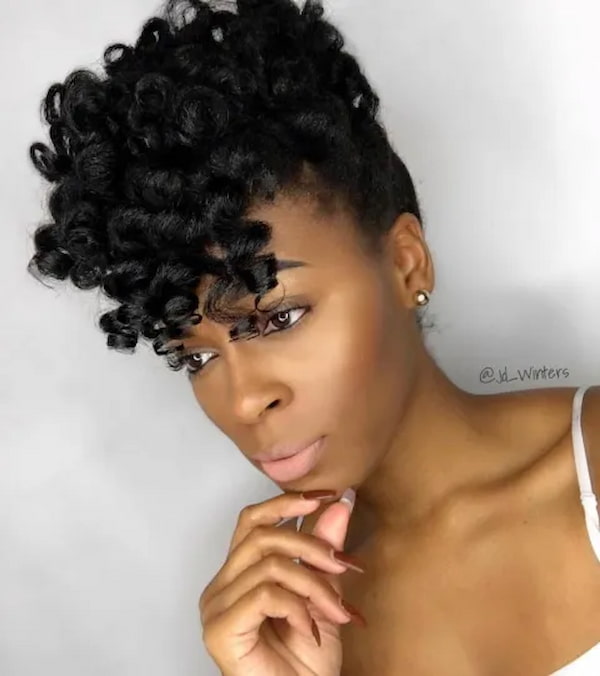 Perm Updo Hairstyle for Black Women
