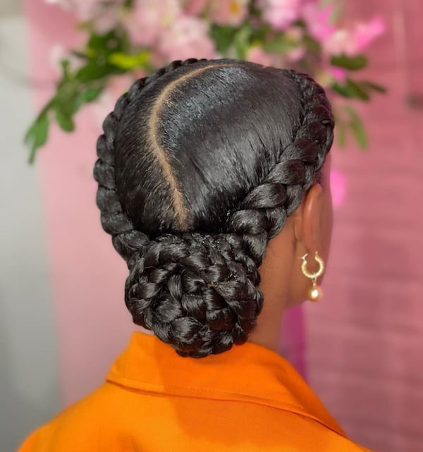 Protective Braided Bun Hairstyle
