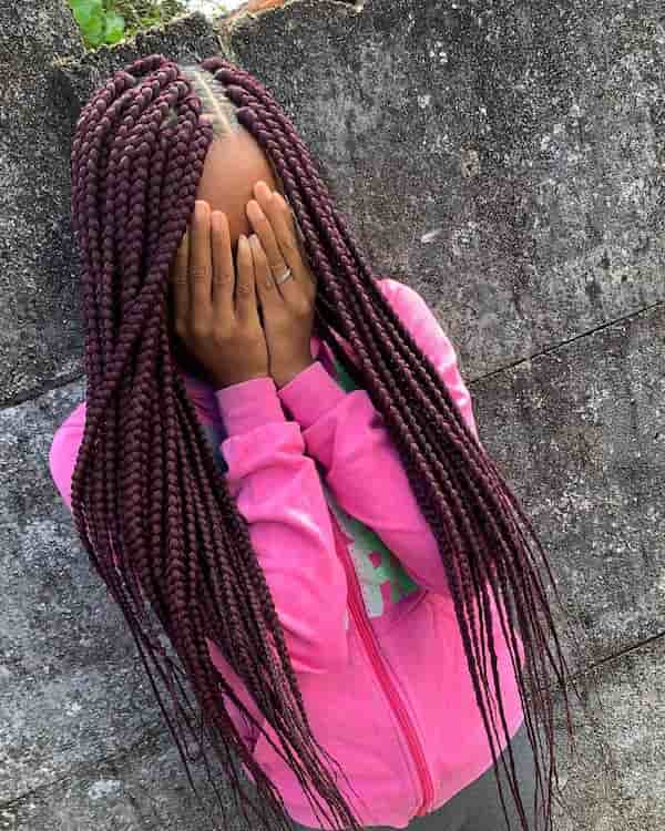 Purple Big Box Braids