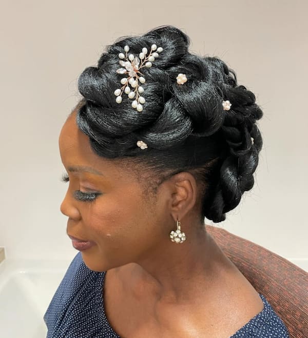 Rolled Updo with Jewelry
