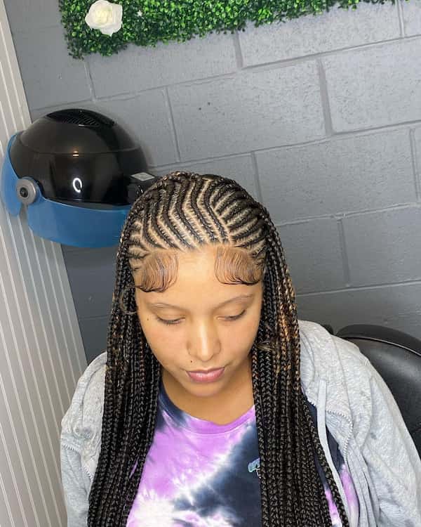Side-Parted Braids