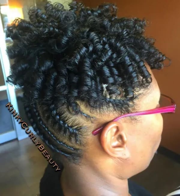 Soft Updo for Black Hair with Twist-Out Curls