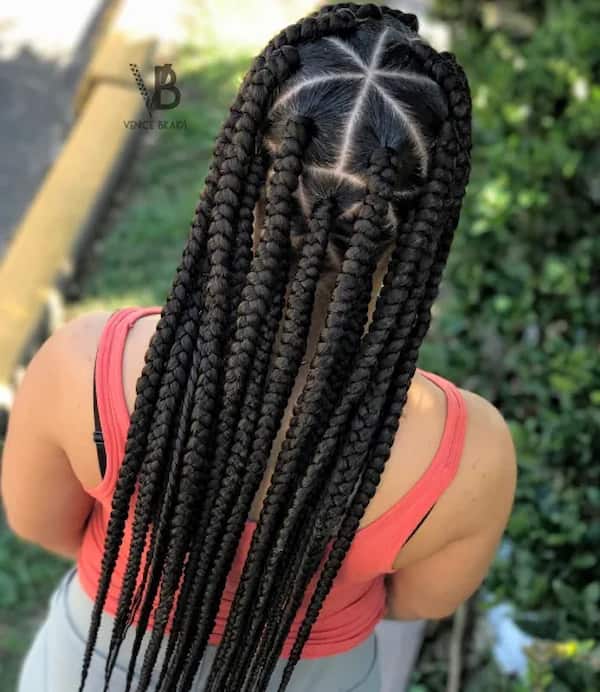 Thick Triangle Braids for 3C-Type Hair