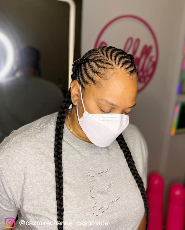 Twin Fishbone Braids with Curved Pattern
