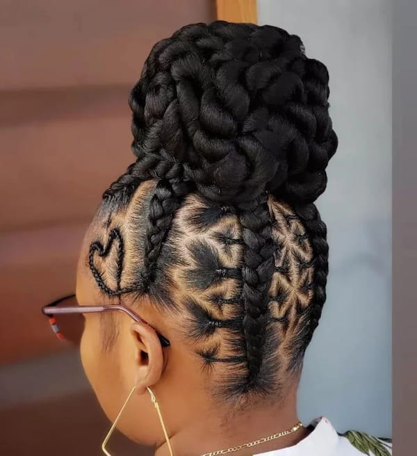 Black Updo with Creative Braids