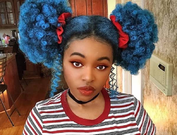 Blue Afro Puff