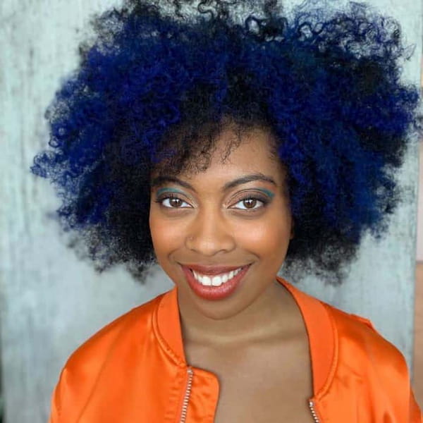 Bright Blue Afro Hairstyles