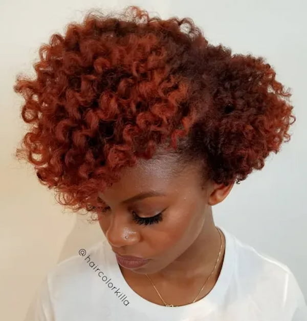 Curly Copper Red Bob for Natural Hair