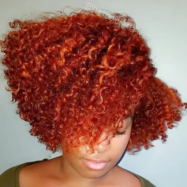 Edgy Red Bob with Deep Side Part
