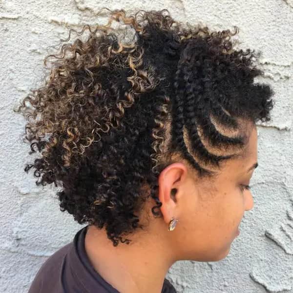 Half-Braided Hairstyle with Tighter Curls