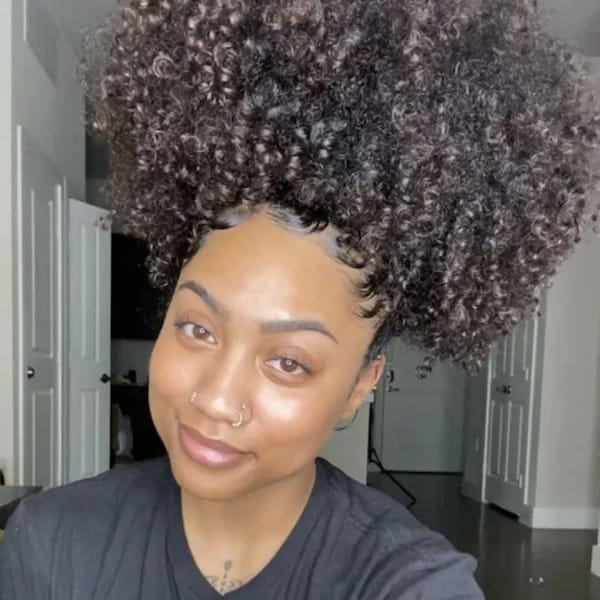 Larger Curly Puff with Baby Hairs