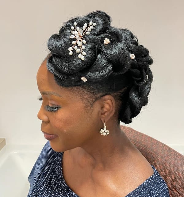 Loopy Updo Crowned with Jewelry