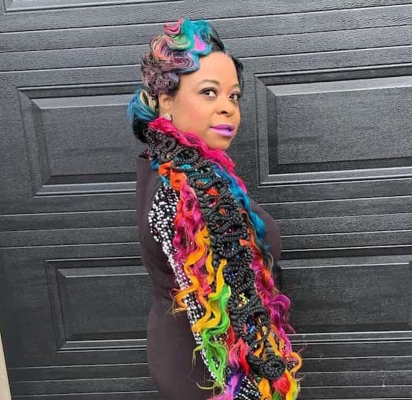 Multicolored Waves with Ponytail