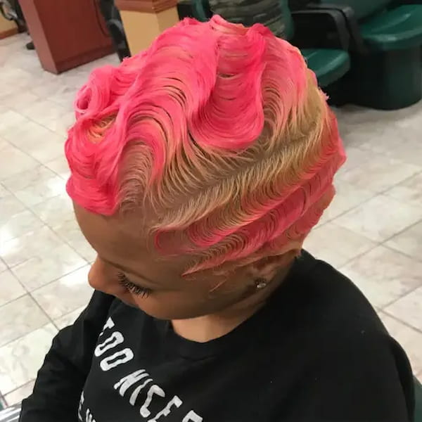 Pinched Neon Pink Waves